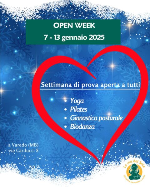 Open week la via del sole varedo 7-13 gennaio 2025